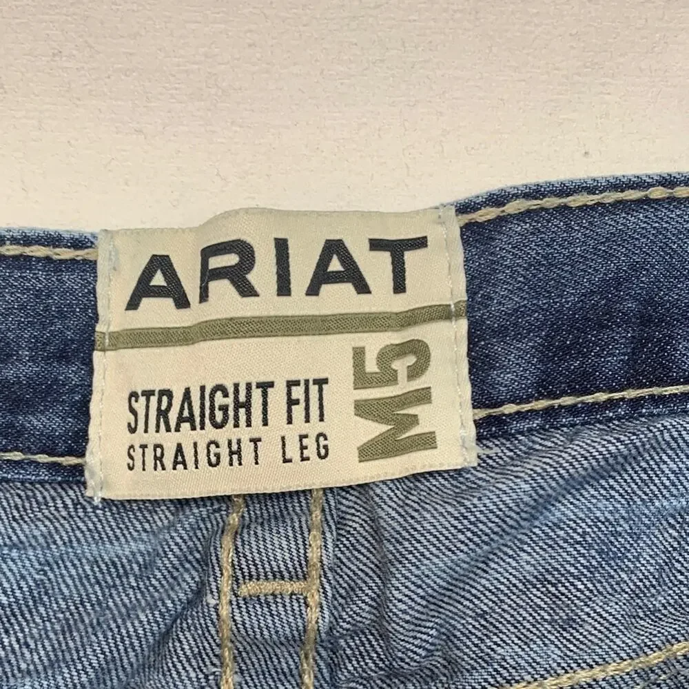 Ariat M5 36 x 32 Straight Fit Blue Jeans denim western rodeo cowboy